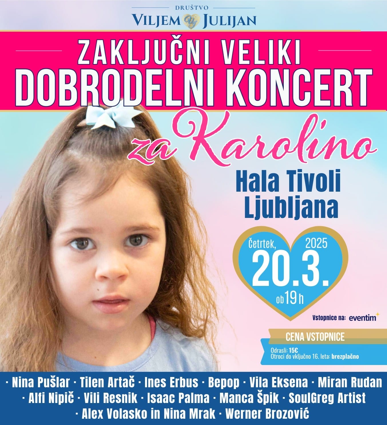 Zaključni dobrodelni koncert za Karolino